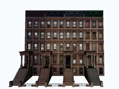 New York  Brownstone Free low-poly 3D model