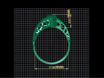 fusion women gold ring 3D print model purchase