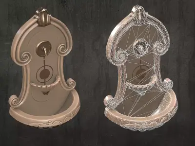 Fountains two Low-poly 3D model