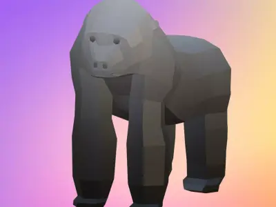 Low poly gorilla  Low-poly 3D model