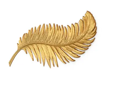 Classic feather decor ornament carved 54 3D model