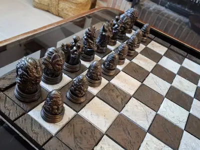 WAYSTONES WITH WAYSTONE CHESS AND BOARD 3D print model