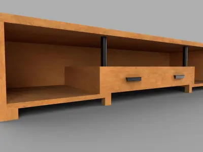 cabinet tv stand with drawers Low-poly 3D model