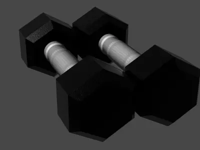 Hex Dumbbell  Free 3D model