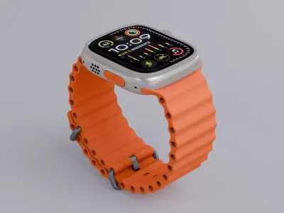 Apple Watch Ultra  2 Orange Ocean Band 3D model