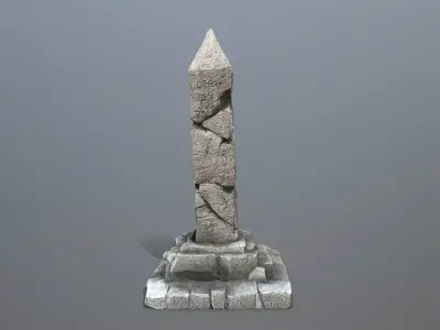 pillar Low-poly 3D model 5