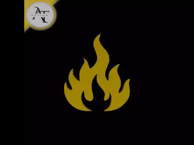 Simple Flame Symbol - 2D Art Free 3D print model 53