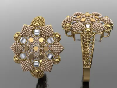 Women ring Engagement ring Indian style ring madrassi ring  3D print model purchase