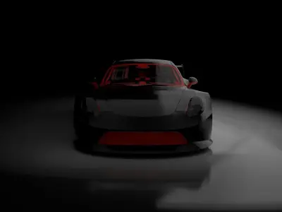 Porsche 911 GT Low-poly 3D model