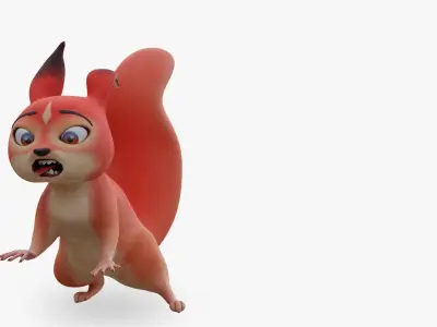 Squirrel - A stylized rigged animal for Blender Low-poly 3D model