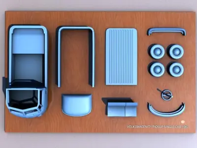 VOLKSWAGEN T1 SINGLE CABINE 1962 3D print model