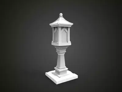 medieval urban stone lantern 7 3D print model