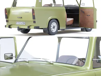 Trabant 601 kombi 1975 with interior 3D model