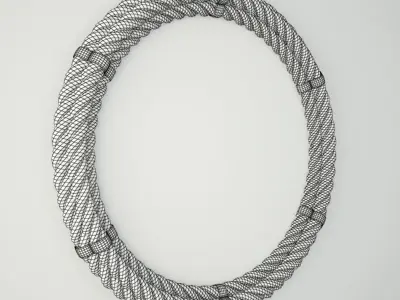 Rope Framed Industrial Mirror 3D model