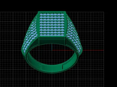 Print Ready STL 3DM  Gents Rings Diamond Men Ring  3D print model 15