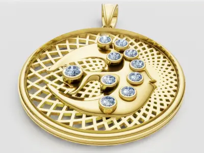 3D Pendant GOLD   3D print model