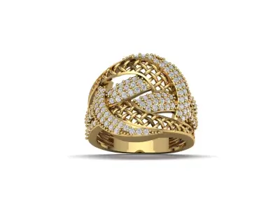 STL 3DM Women Ring Womens Ring Diamonds With Stone Model 3D print model