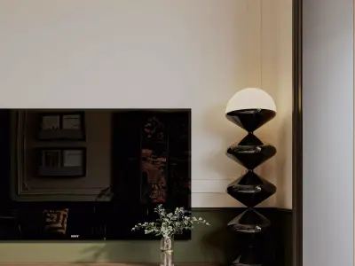 Eclectic living and dining room 3D model