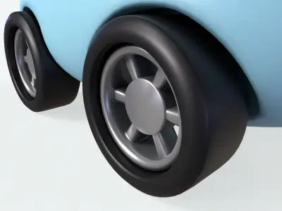 Cartoon Rabbit Car Cute Low-poly 3D model