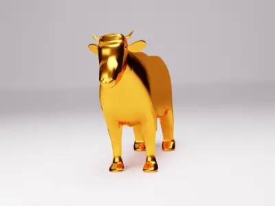 GOLD COW Low-poly 3D model