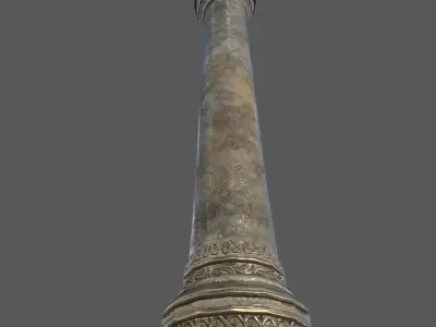 Marble column Low-poly 3D model