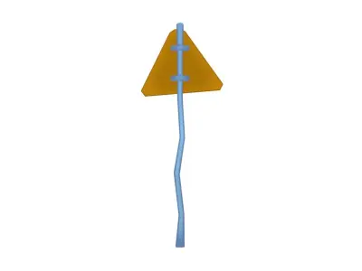 Warning Sign - Hand Painted Free 3D model