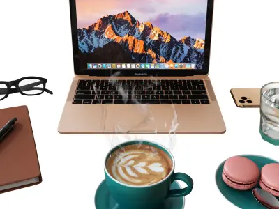 Decorative Set for a Cafe Table Kit1 3D model