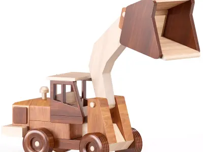 Cat dirt Loader Wood 3D model