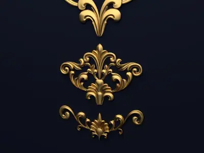 Classic decor ornament v-3D model 23 3D model