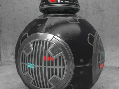 BB-9E Star Wars droid Free low-poly 3D model