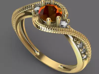 Fire Serpent Ring 3D print model