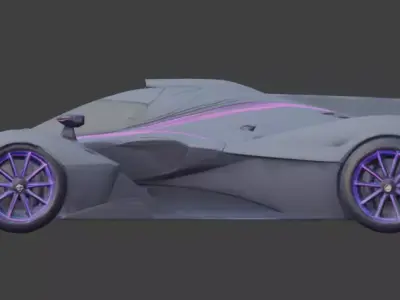 Luxury Deep Carbon Hypercar 3D Model Low-poly 3D model