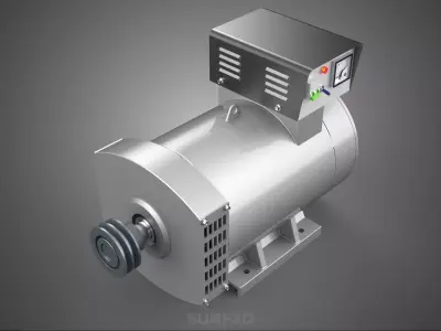 ENGINE MOTOR GENERATOR ALTERNATOR DYNAMO GENSET CONTROL PANEL KW 3D model