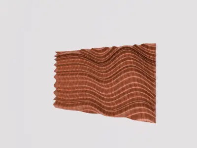 Wall Facade wave parametric facade wood panel size 18ft by 11ft 3D print model