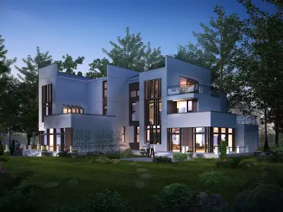 3D model of 2022 luxury fashion villa exterior 93 3D model