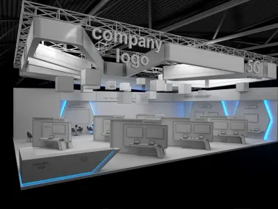 exhibition stand 20x15 model 3D model