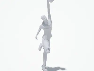 Basketball Sport Pose Low-poly 3D model