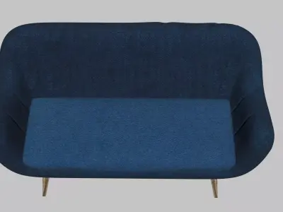 Elegant Blue Couch 3D model