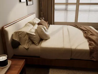 Modern Japandi Bedroom 3D model