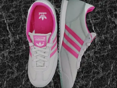 ADIDAS 3D SHOES - WHITE - PINK - DRAGON Low-poly 3D model
