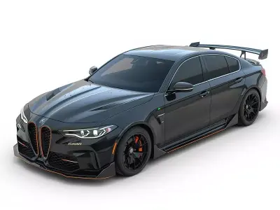 Elite Performance Sport Sedan 3D Model Low-poly 3D model