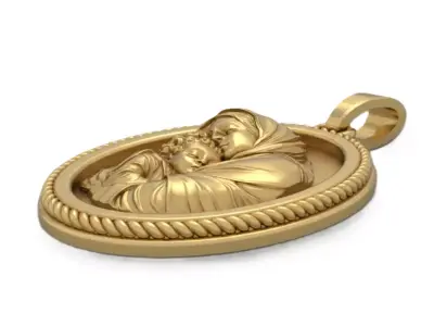 Mary with Christ pendant 3D print model