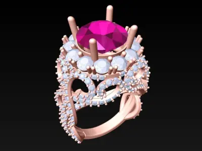 Diamond Ring - Womens Rings - N3879 3D print model