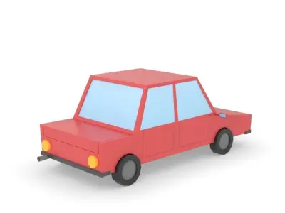 Car Low Poly simple cartoon Low-poly 3D model