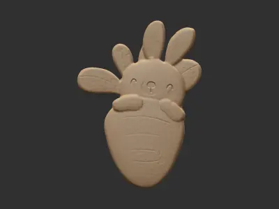 easter rabbit carrot decor  3D print model