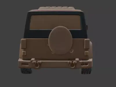 jeep and tyre are seperated 3D model