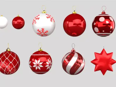 Xmas Decor - Set of Balls 3D model