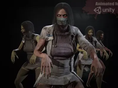 UrbanZombie8 for pack Low-poly 3D model