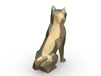 shiba inu low poly 3D print model