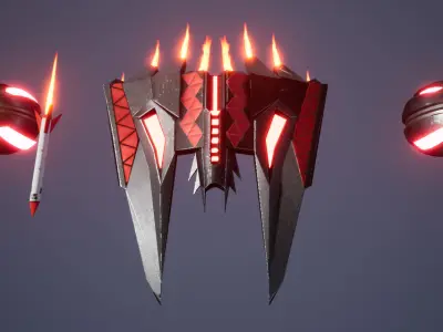 Tyrean Evil Space Ship Low-poly 3D model